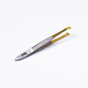 Half Gold Stainless Steel Precise Slanted Eyebrow Tweezer